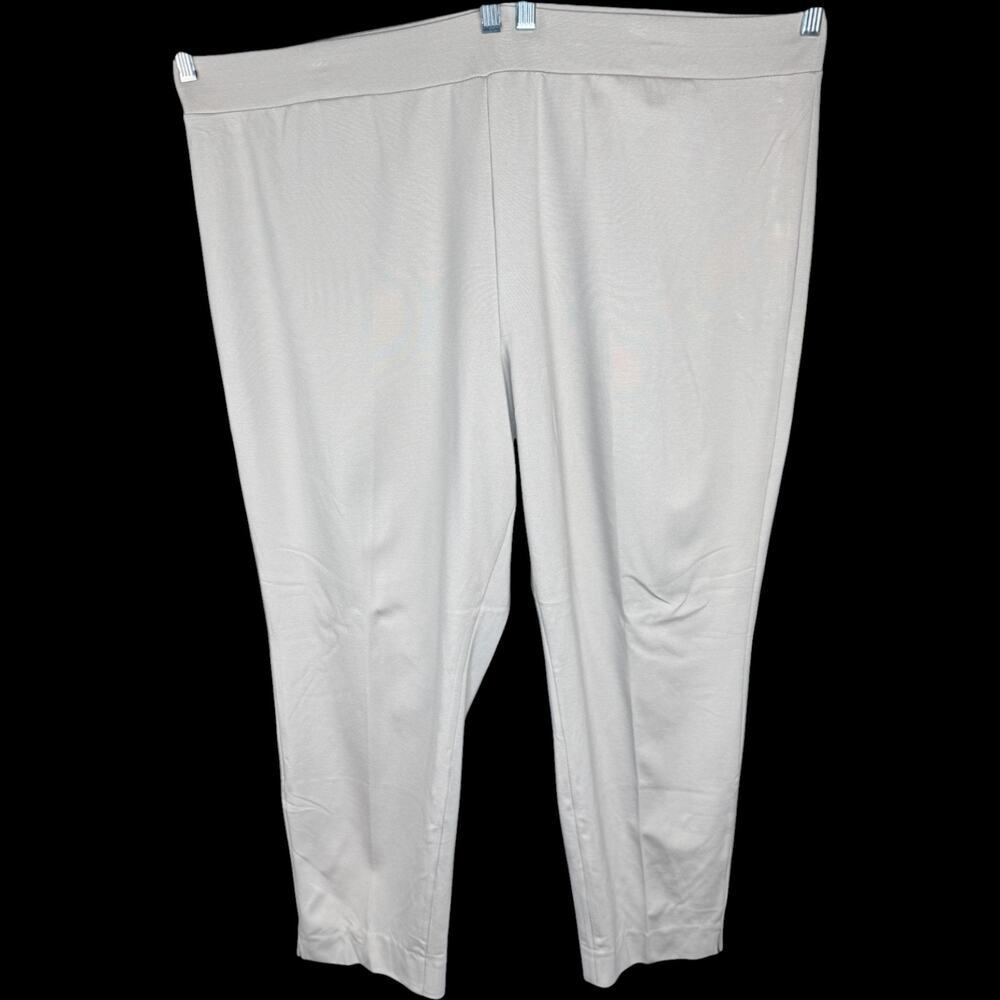 SUSAN GRAVER Everyday Slim Leg Pants Beige Pull‎ On Stretch 3X NWT Comfort